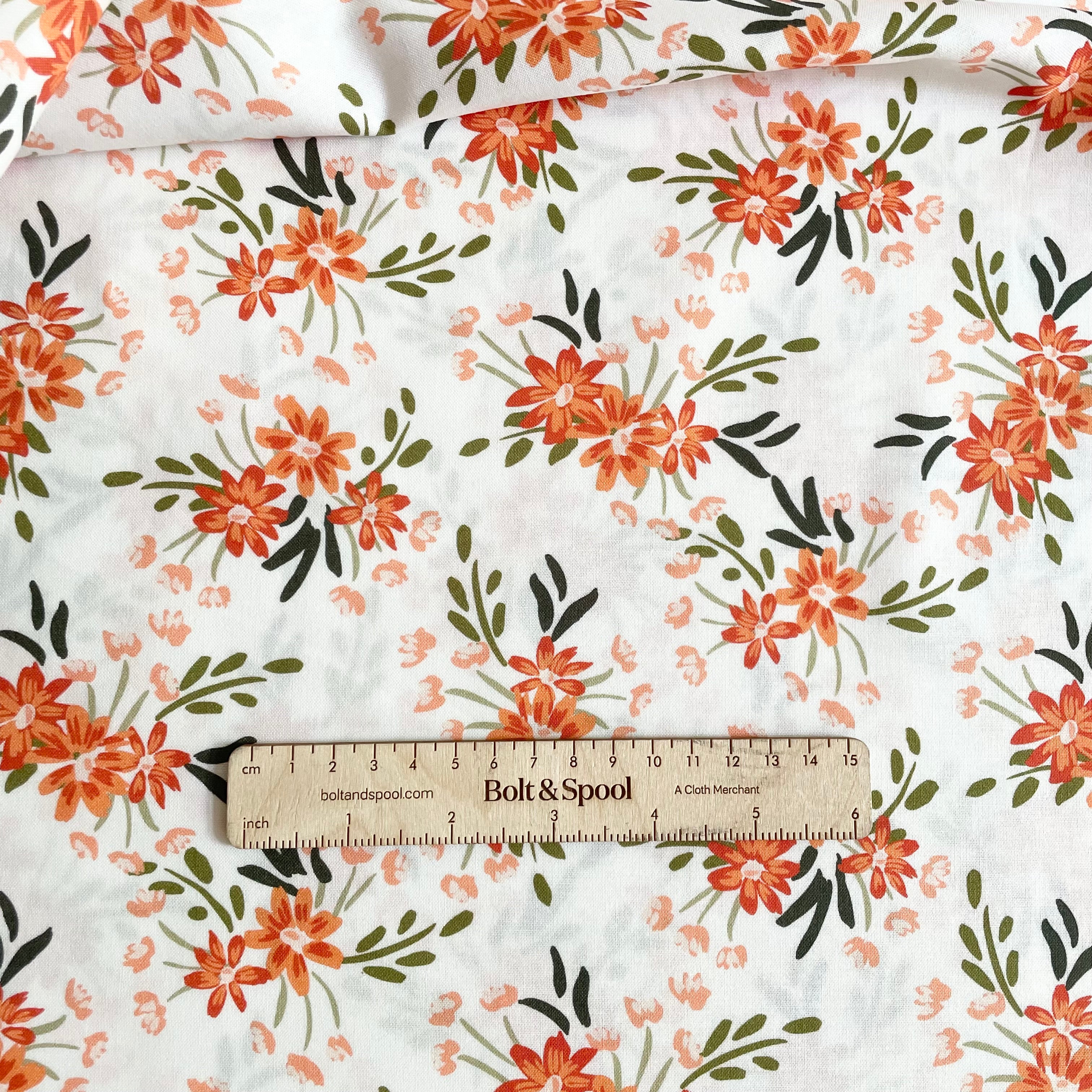 Cloud9 Fabrics : Crimson & Evergreen - Warm Sprouts
