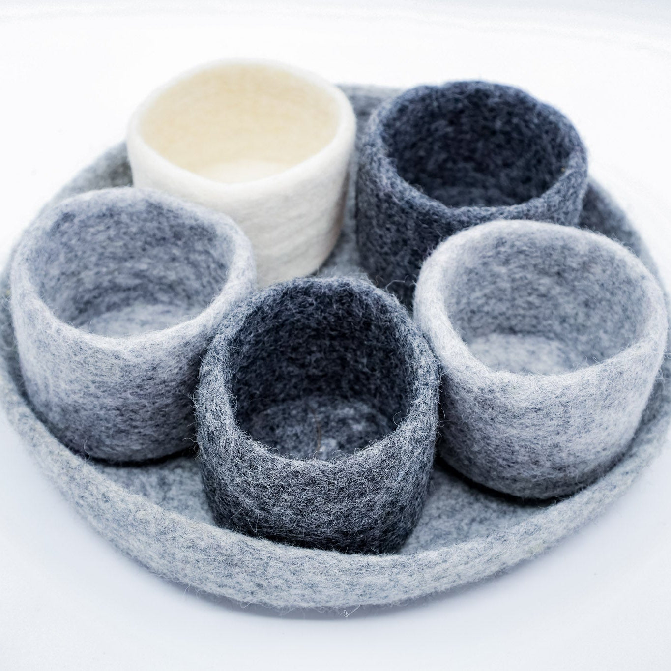 Felted wool organiziaton bowls