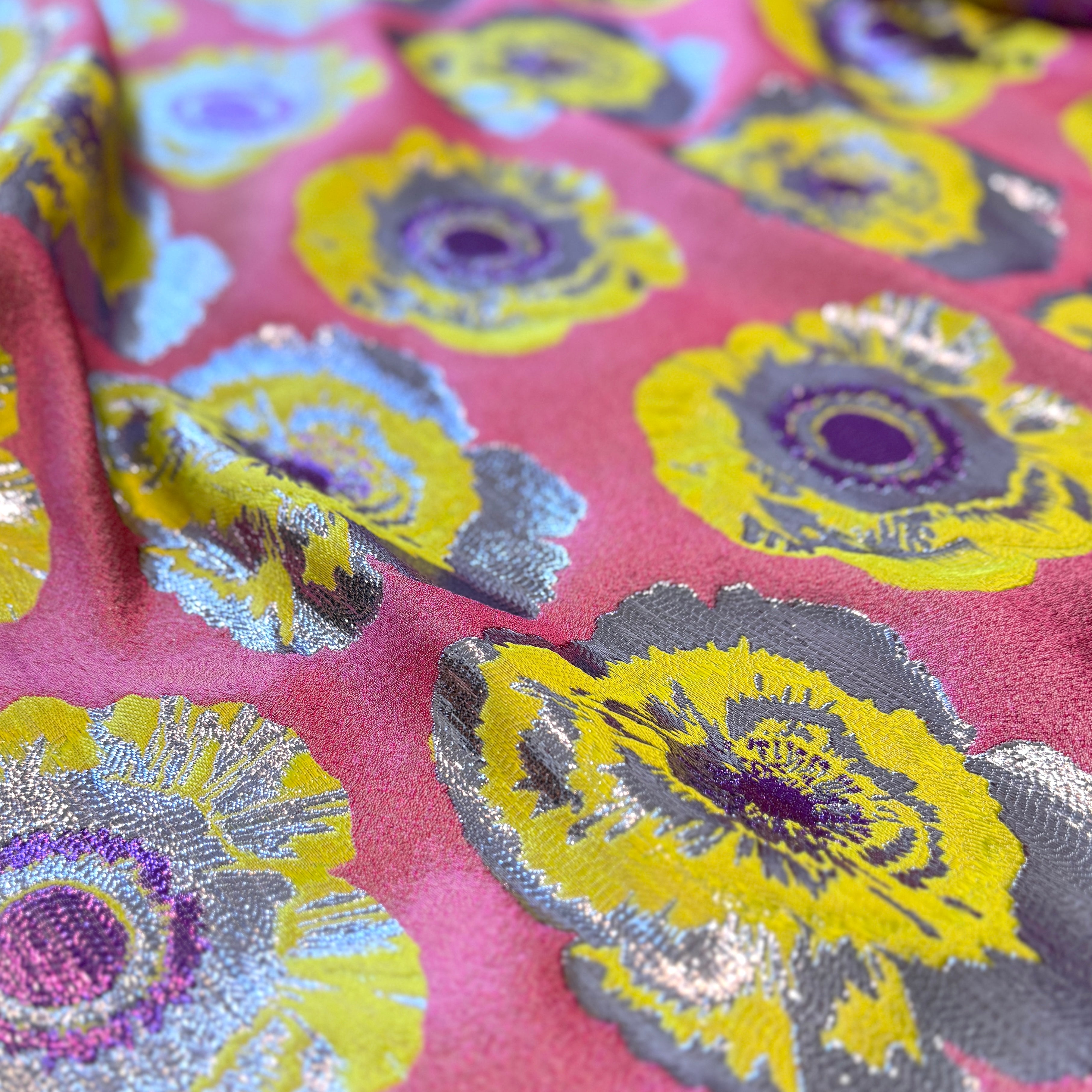 Large floral metallic french brocade