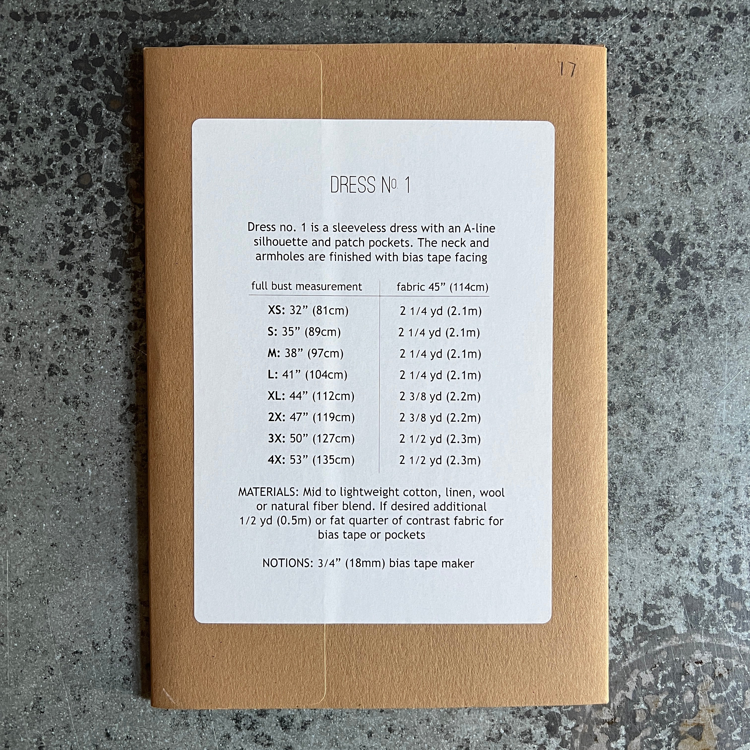 100 Acts of Sewing Dress No. 1 Sewing Pattern