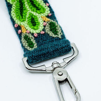 hand woven and embroidered bag strap