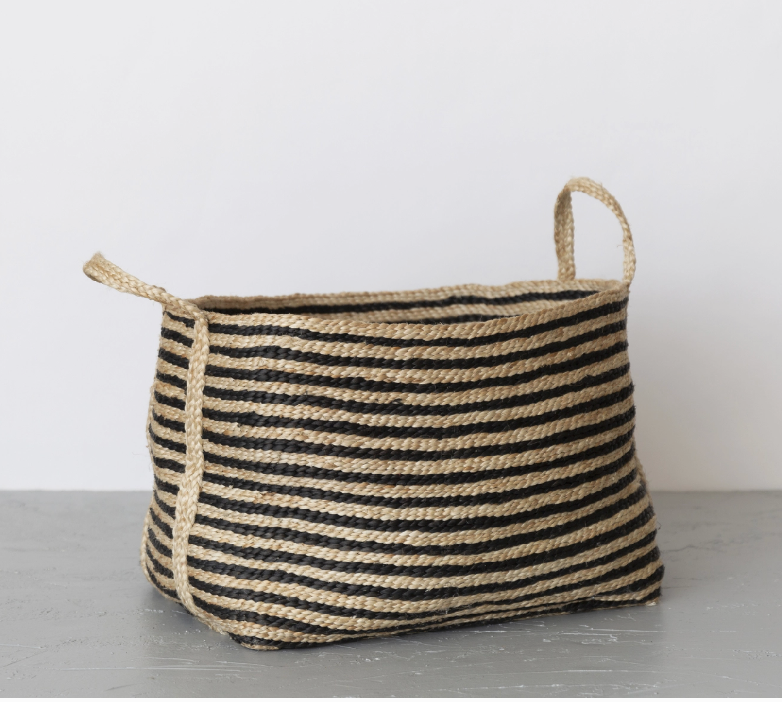 Will & Atlas Rectangular Floor Basket - Black Stripe