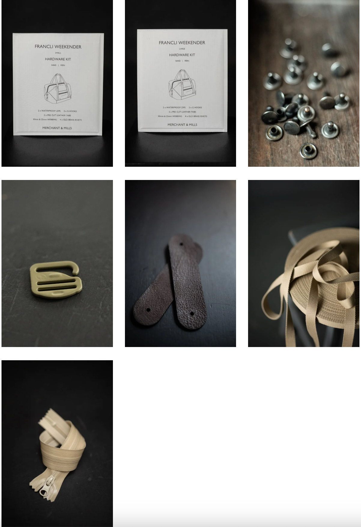Merchant & Mills : Francli Weekender Hardware Kit