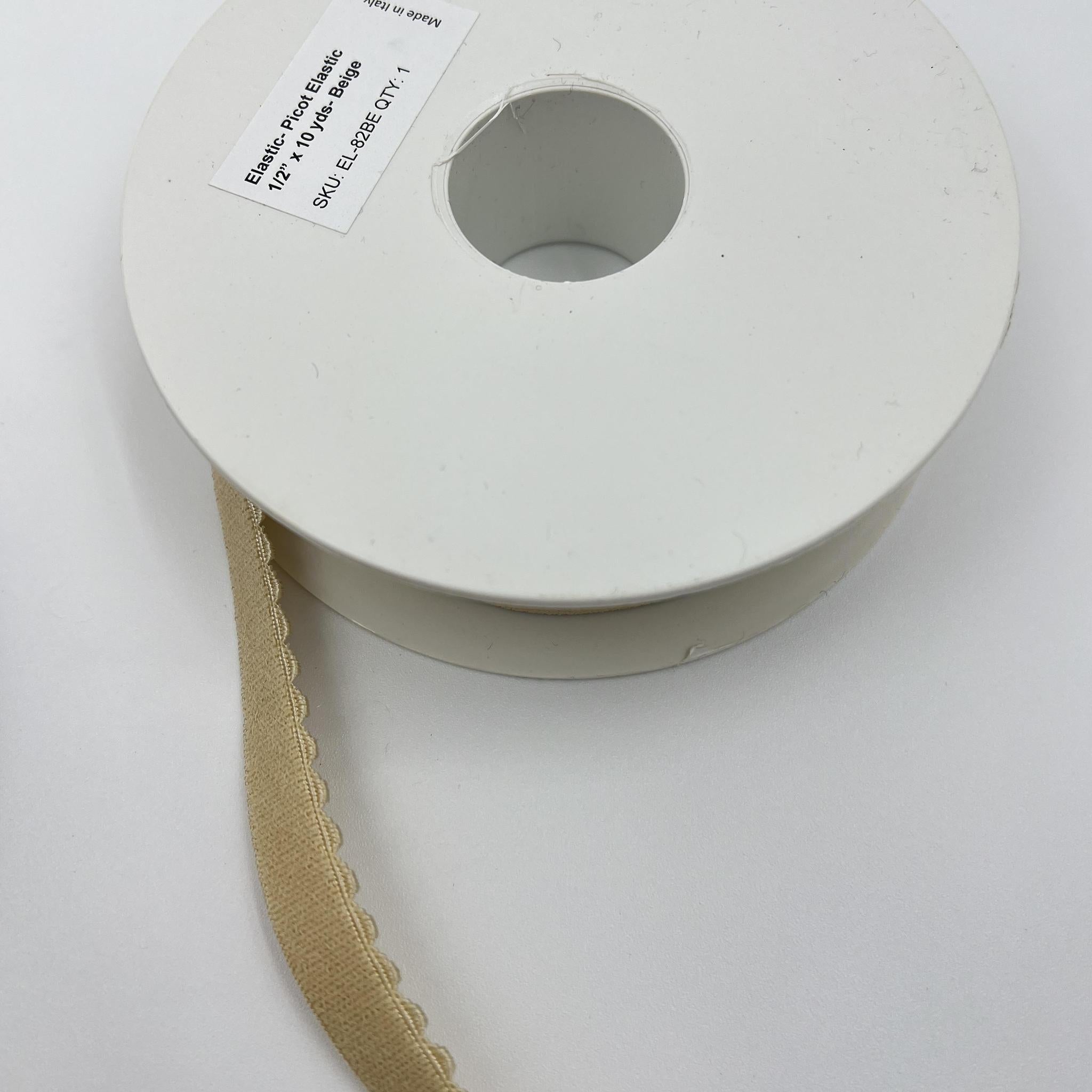 Picot Lingerie Elastic - 1/2" Beige