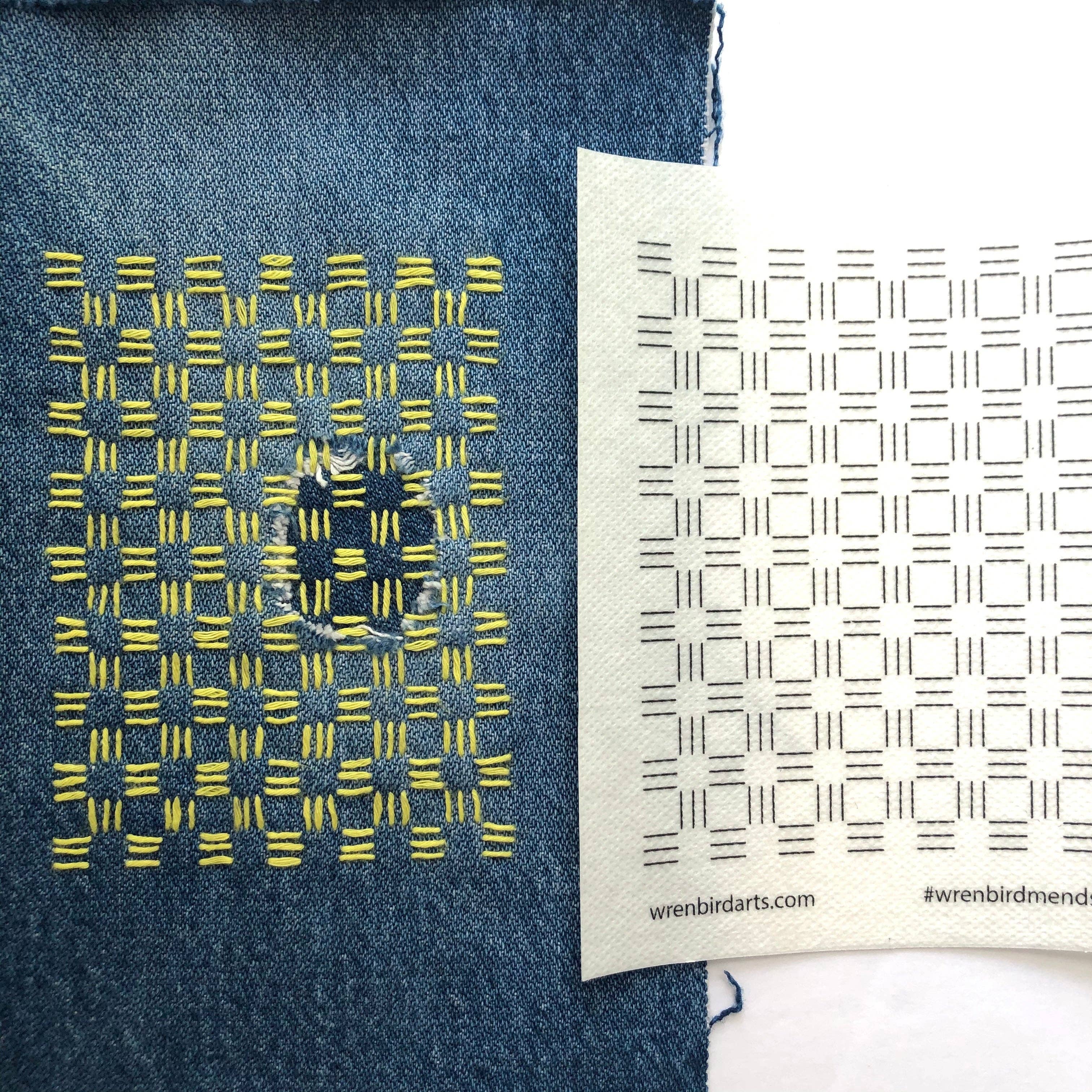 Wren Bird Arts : Washable Mending Transfers #4 Green Patterns
