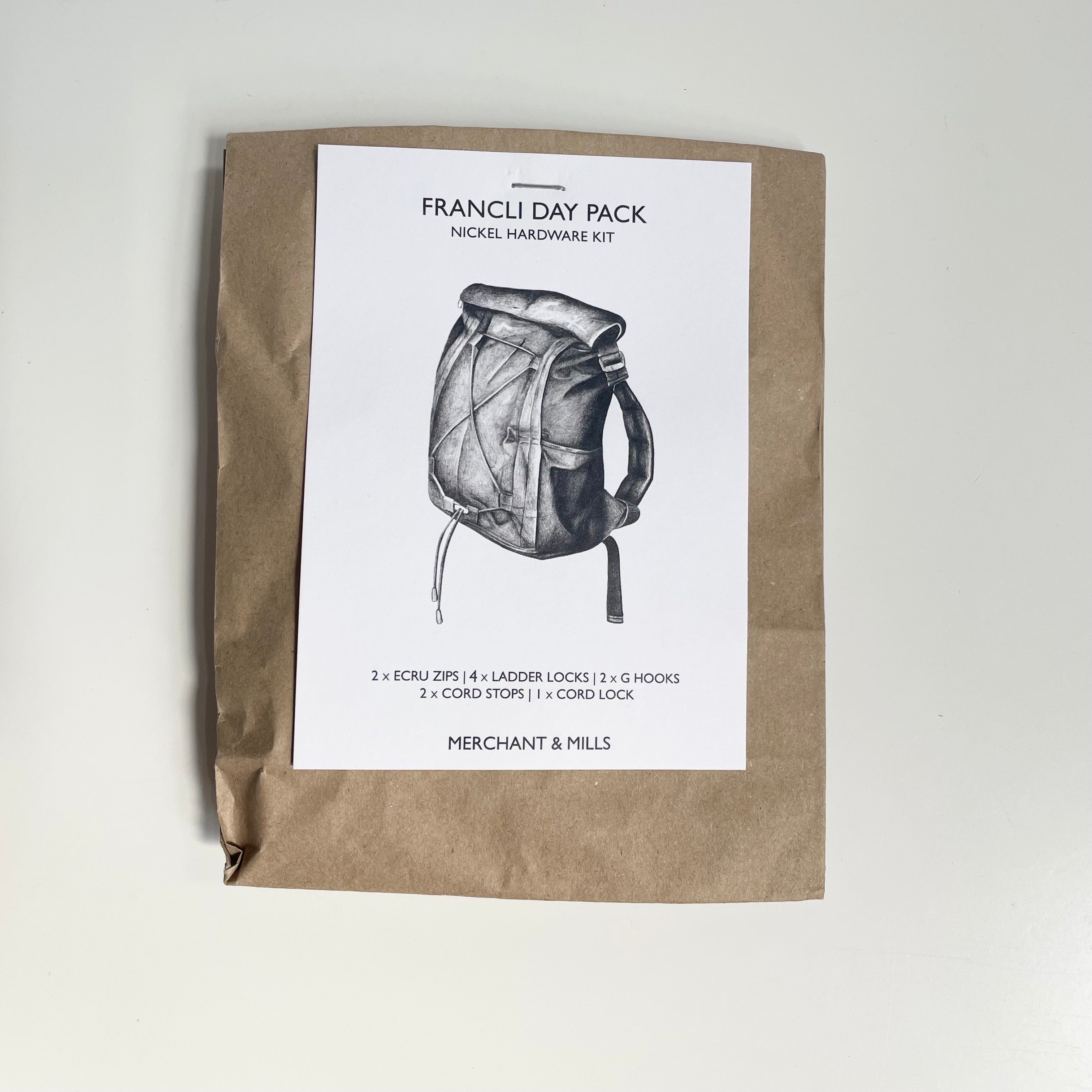 Merchant & Mills : Francli Day Pack Hardware Kit - Nickel