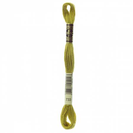 DMC 6-Strand Floss Color 733 Medium Olive Green