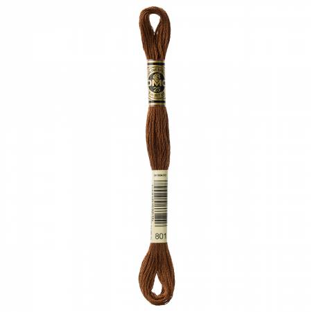 DMC 6-Strand Floss Color 801 Dark Coffee Brown