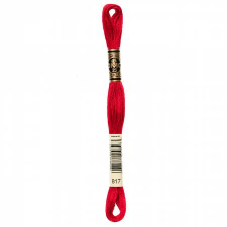 DMC 6-Strand Floss Color 817 Very Dark Coral Red