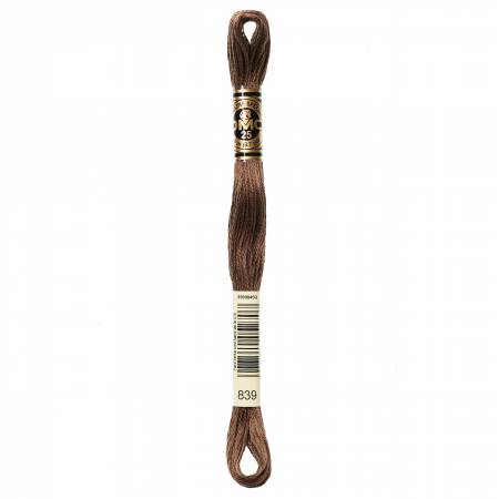 DMC 6-Strand Floss Color 839 Dark Beige Brown