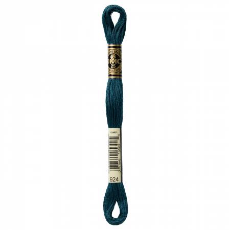 DMC 6-Strand Floss Color 924 Very Dark Grey Green