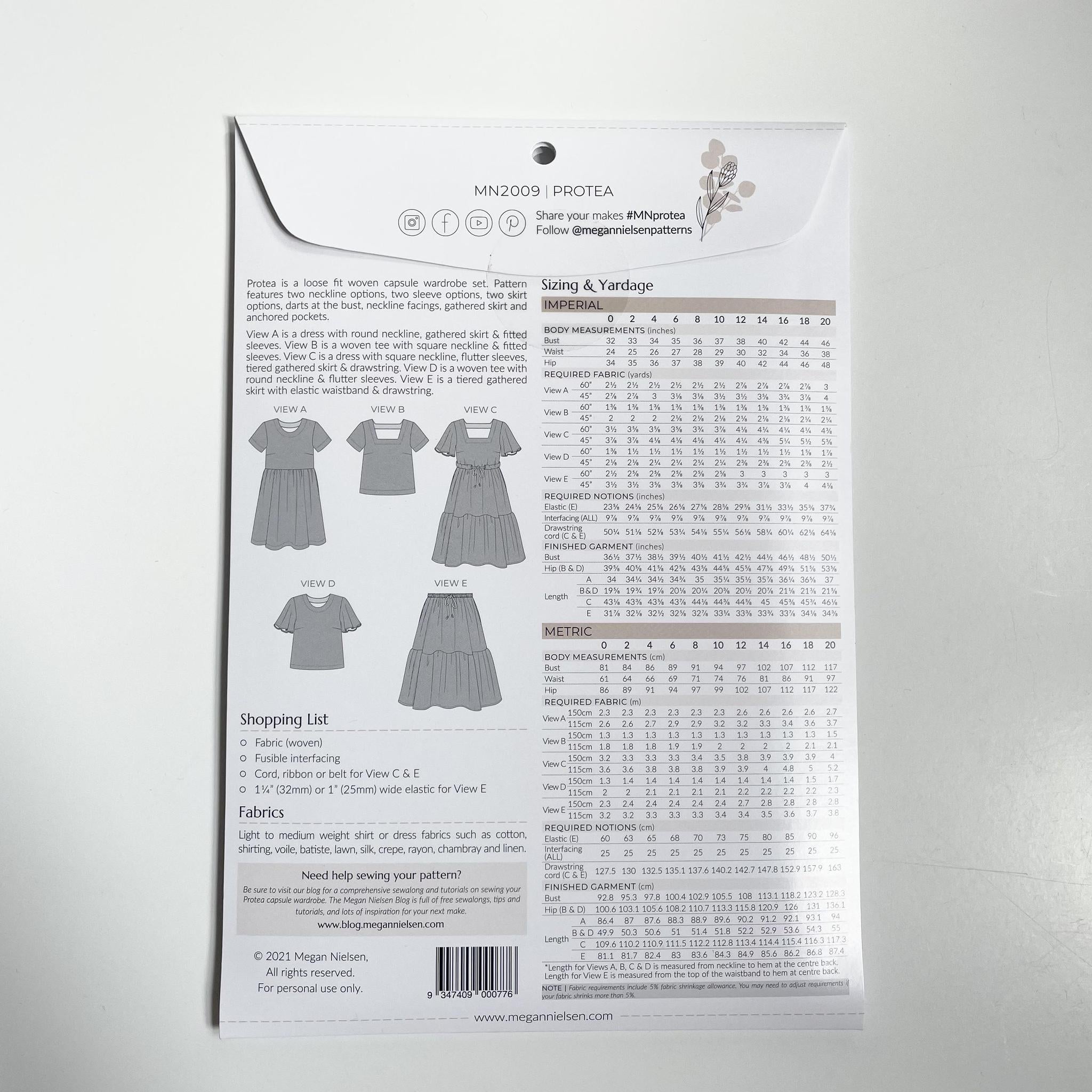 Megan Nielsen Patterns : Protea Capsule Wardrobe dress blouse skirt