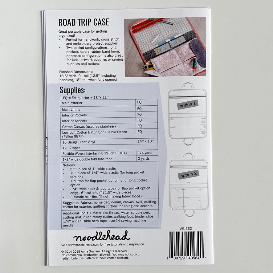 Noodlehead Sewing Pattern Road Trip Case