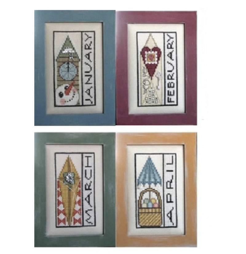 Counted Cross Stitch Pattern: Hinzeit Month Sampler