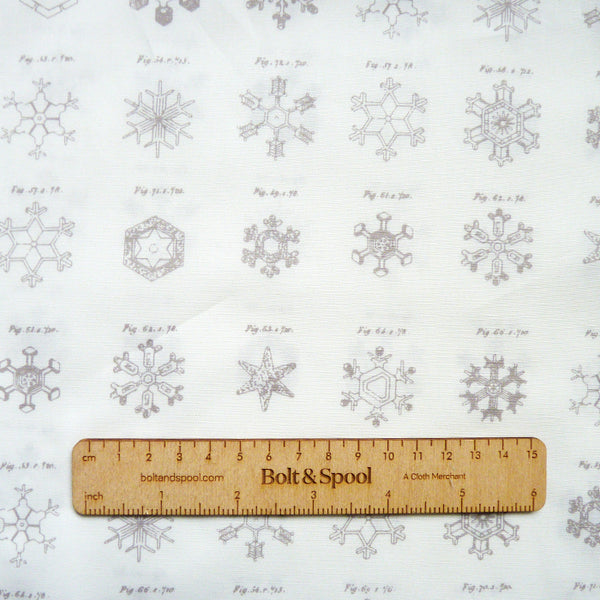 Art Gallery Fabrics : Little Town - Snow Crystals Ash quilting cotton snowflake