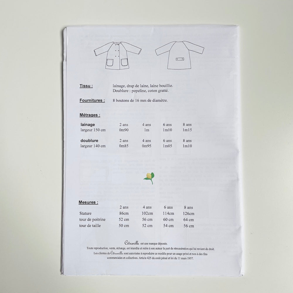 Citronille Patterns : Mischka Child's Coat
