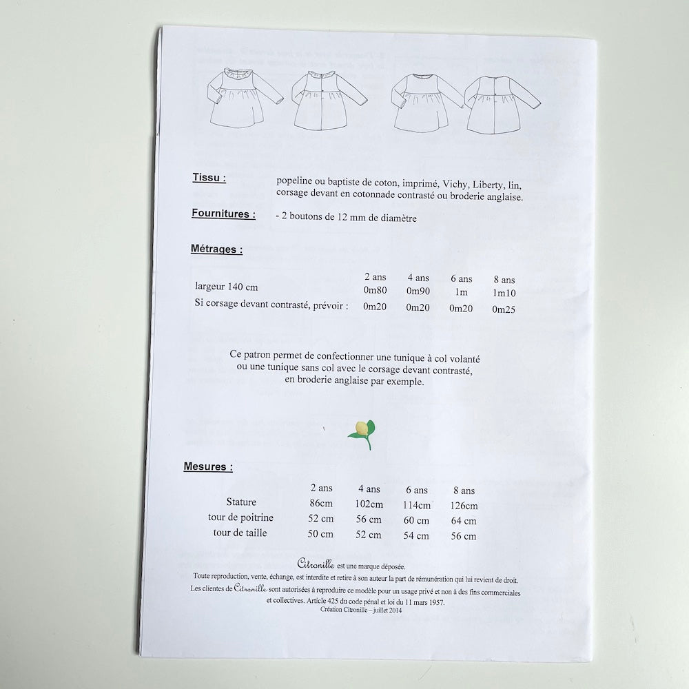 Citronille Patterns : Myrantine Child's Top