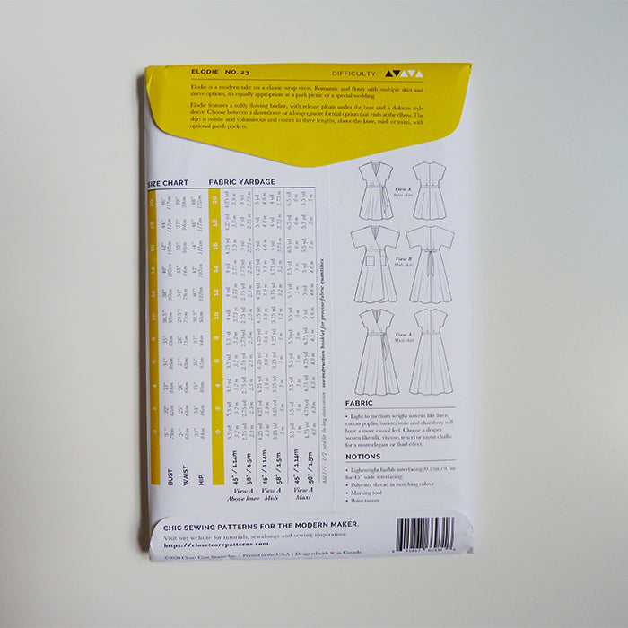 Closet Core Patterns : Elodie Wrap Dress sewing pattern