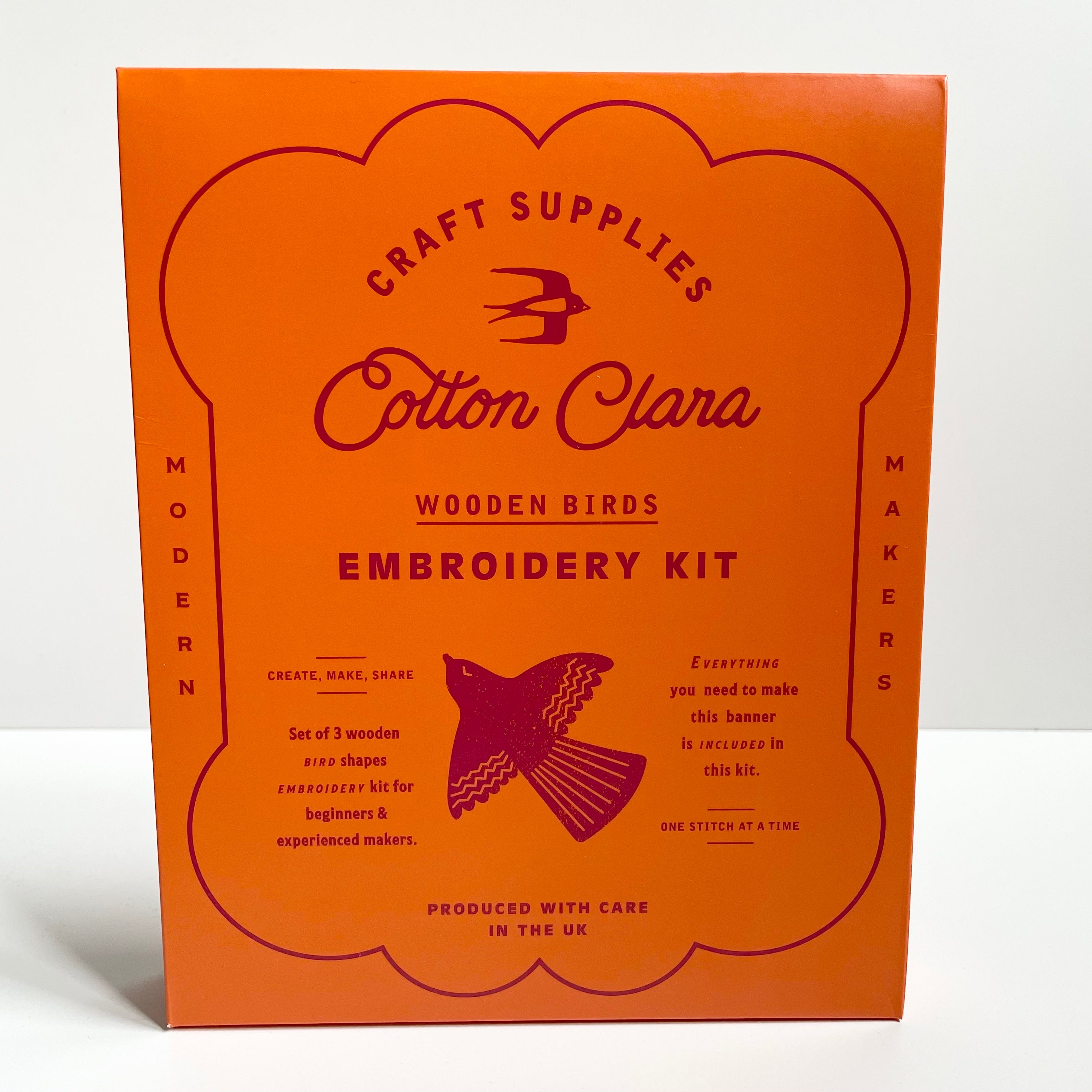 Cotton Clara : Wooden Bird Embroidery Kit