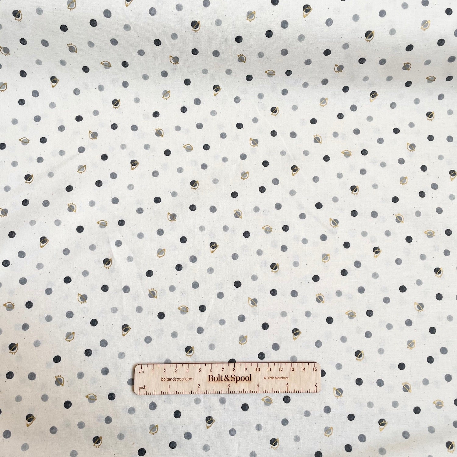Cotton + Steel : Festival Companion - Fox and Friends Unbleached black metallic