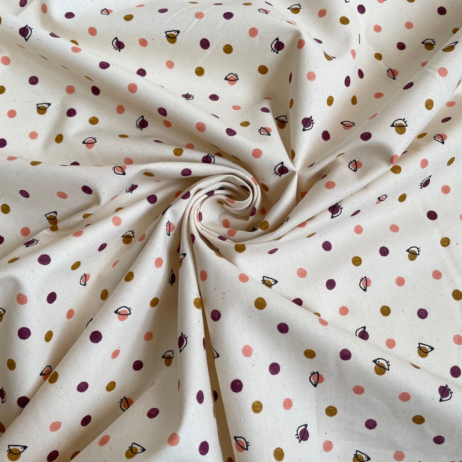 Cotton + Steel : Festival Companion - Fox and Friends Unbleached Purple