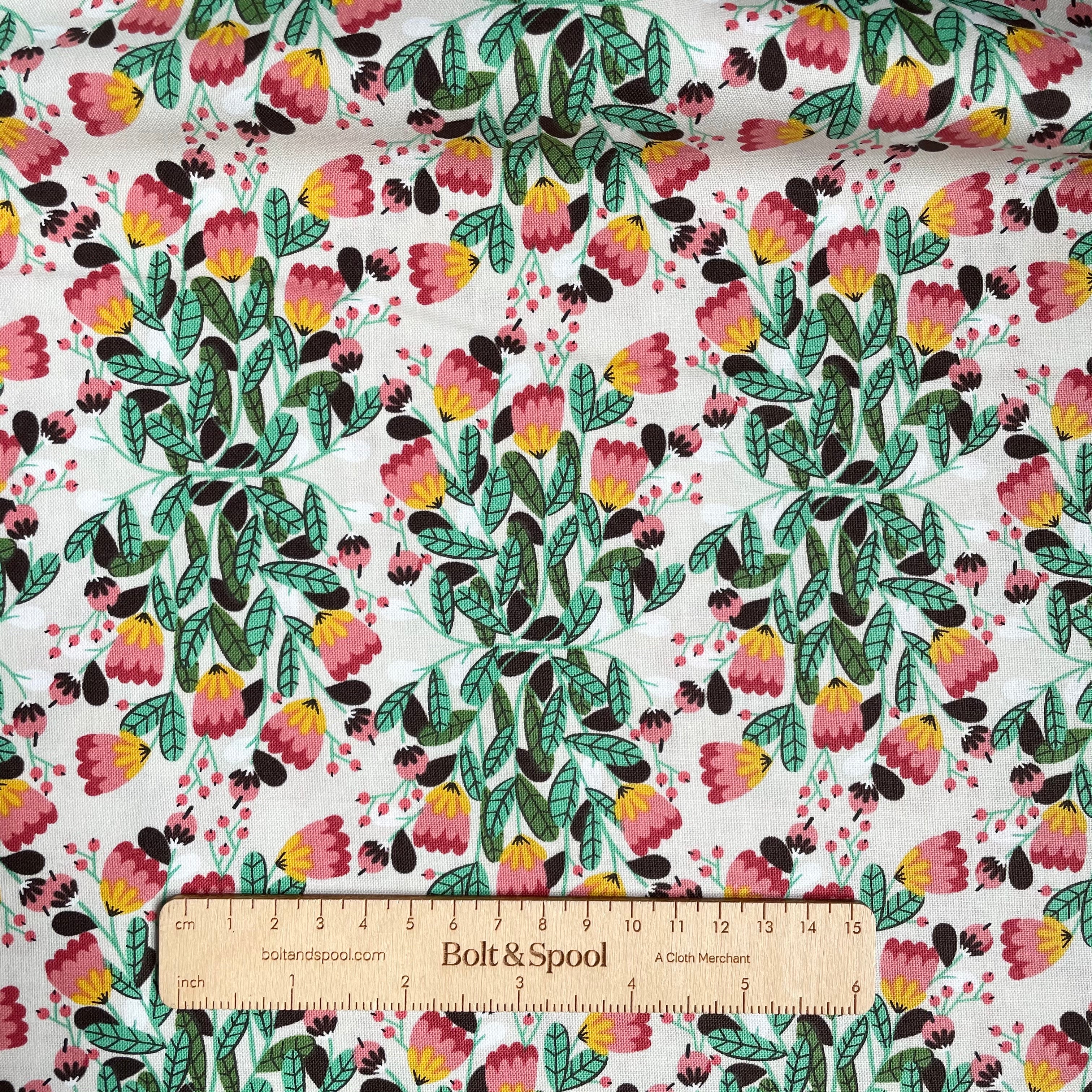 Cotton + Steel : Loli's Garden - Right as Rain Magnolia