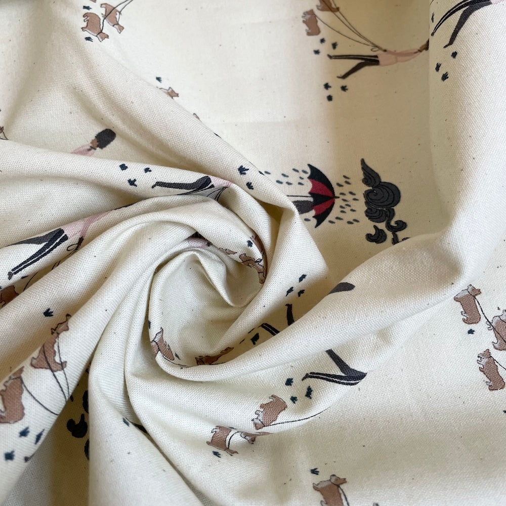 Cotton + Steel : London Town - Reign, Reign, Go Away Unbleached