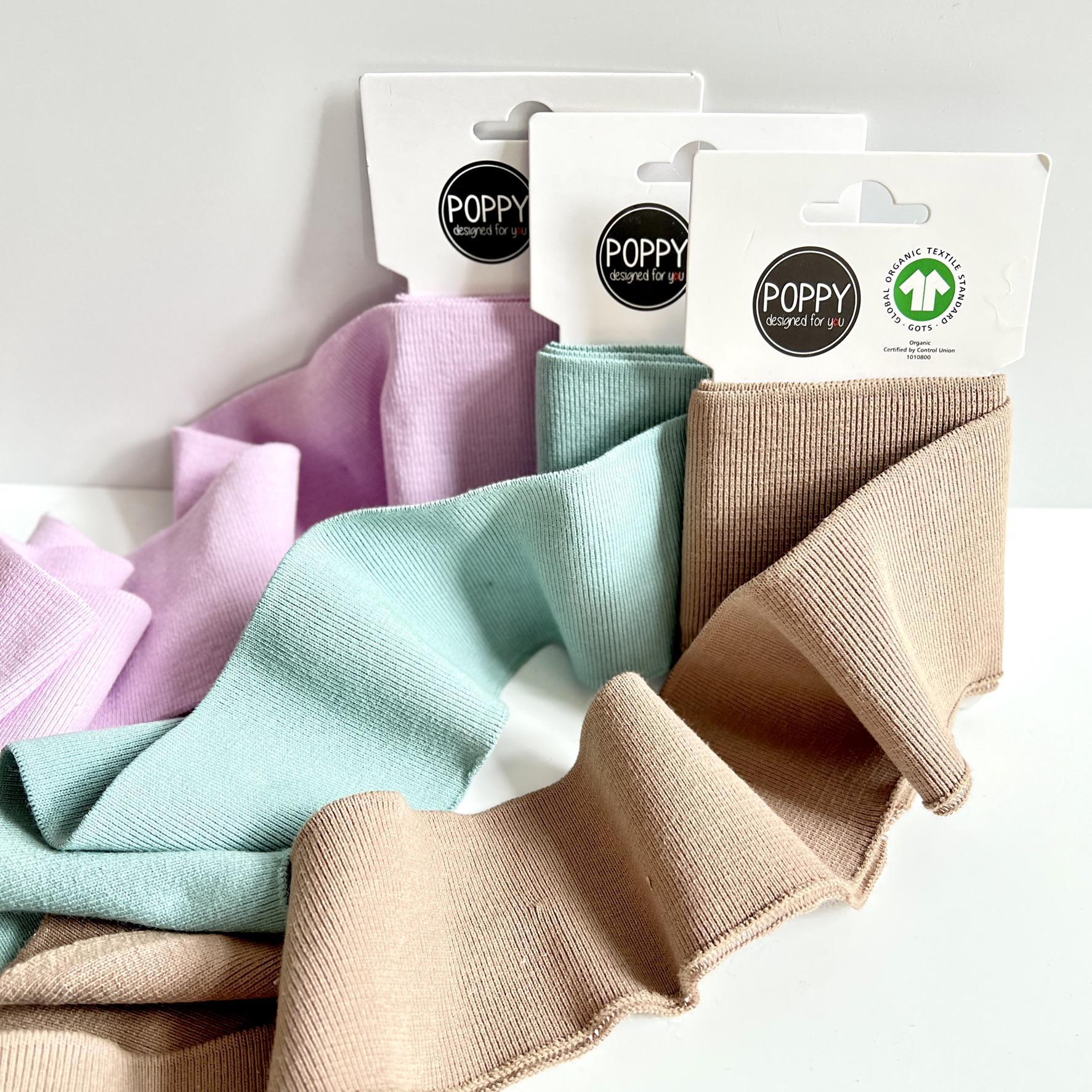 Poppy organic cotton rib knit cuffs