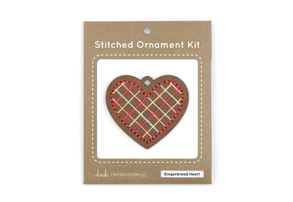 Kiriki Press Stitched Ornament Kit - Gingerbread Heart