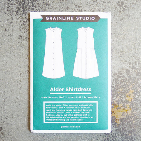 grainline studio alder shirtdress sewing pattern