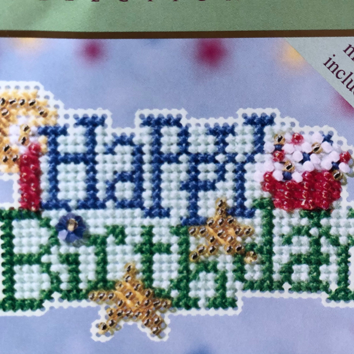 Happy Birthday Hanging Ornament - Counted Cross Stitch Kit - NeedleMag –  Embroidery Outpost