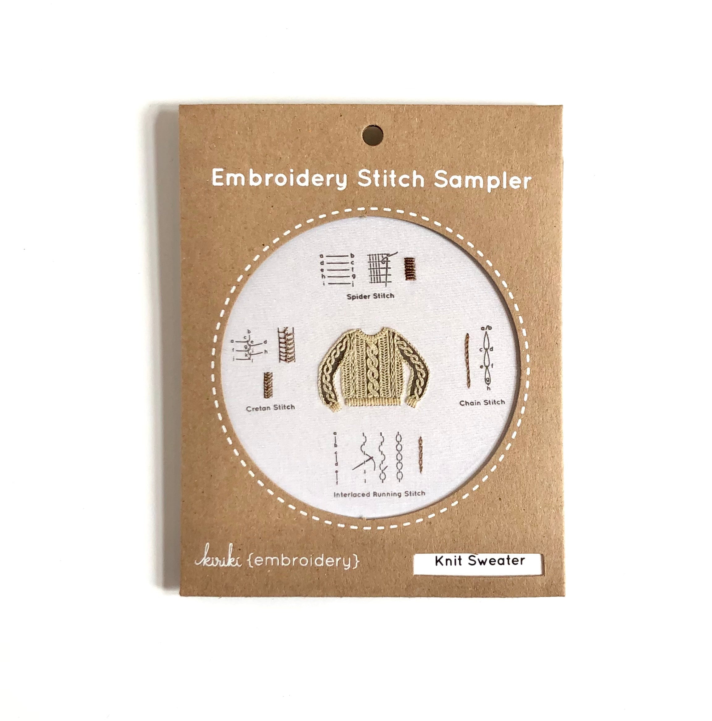Kiriki Press Embroidery Stitch Sampler - Knit Sweater