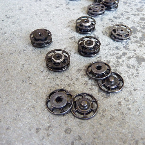 jim knop metal sew on snaps black