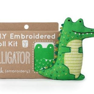 Kiriki Press Embroidered Doll Kit - Alligator