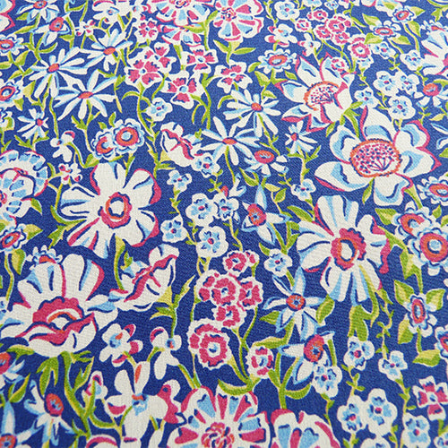 liberty of london kensington silk crepe de chine white garden purple floral