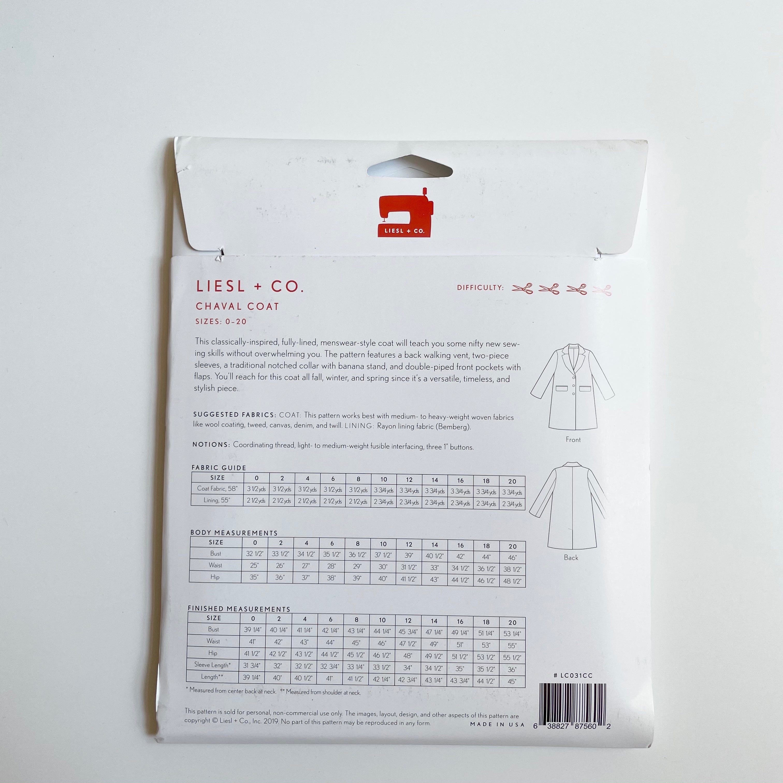 Liesl + Co Patterns : Chaval Coat