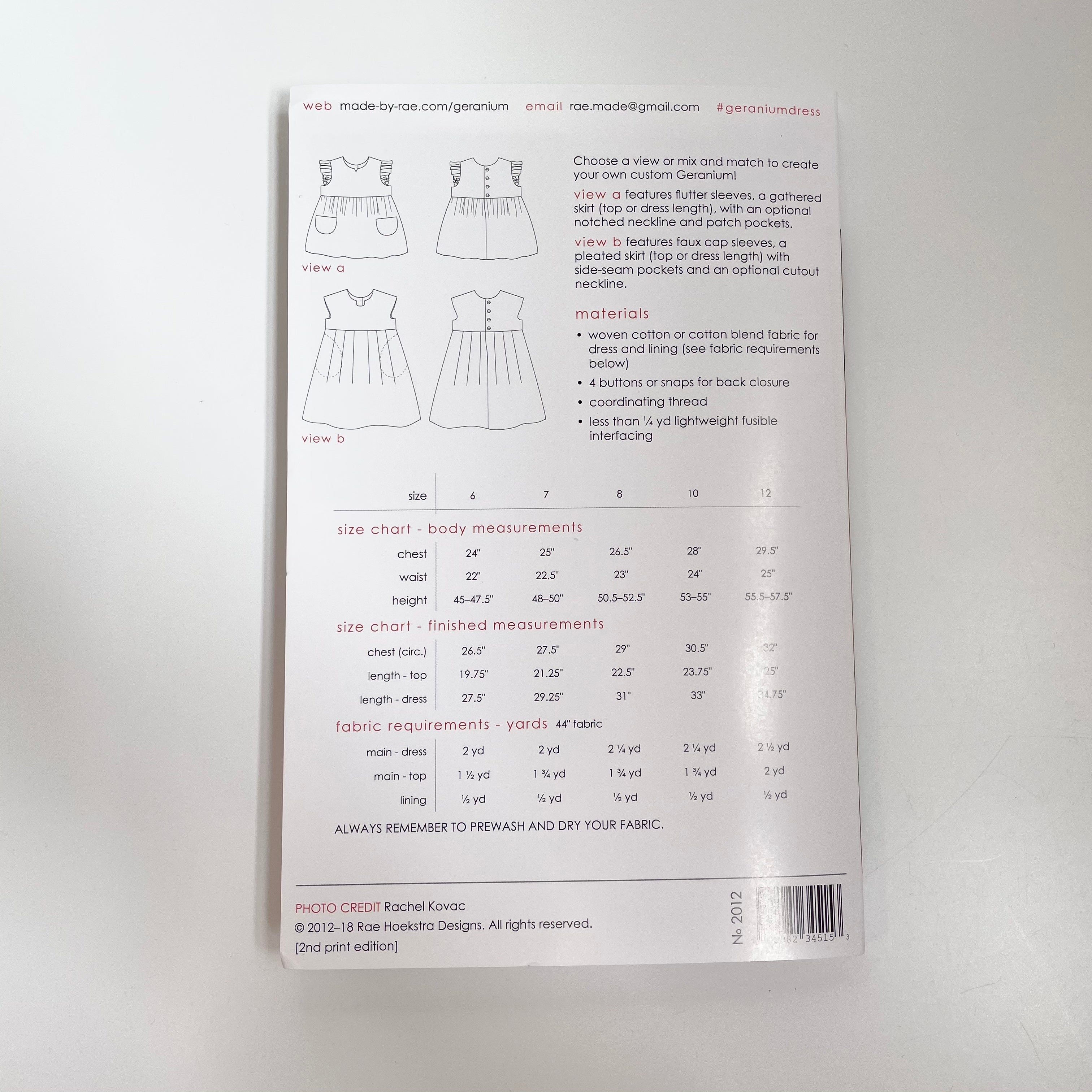 Made by Rae : Geranium Dress 6 - 12