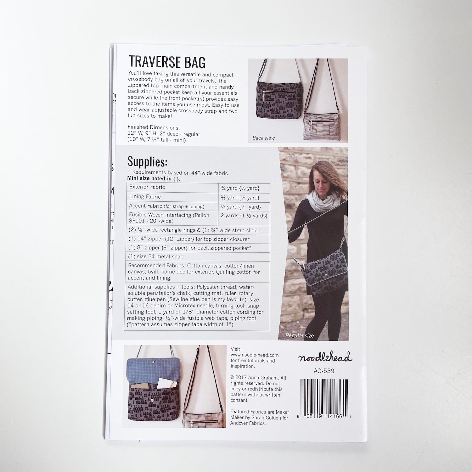 Noodlehead Patterns : Traverse Bag