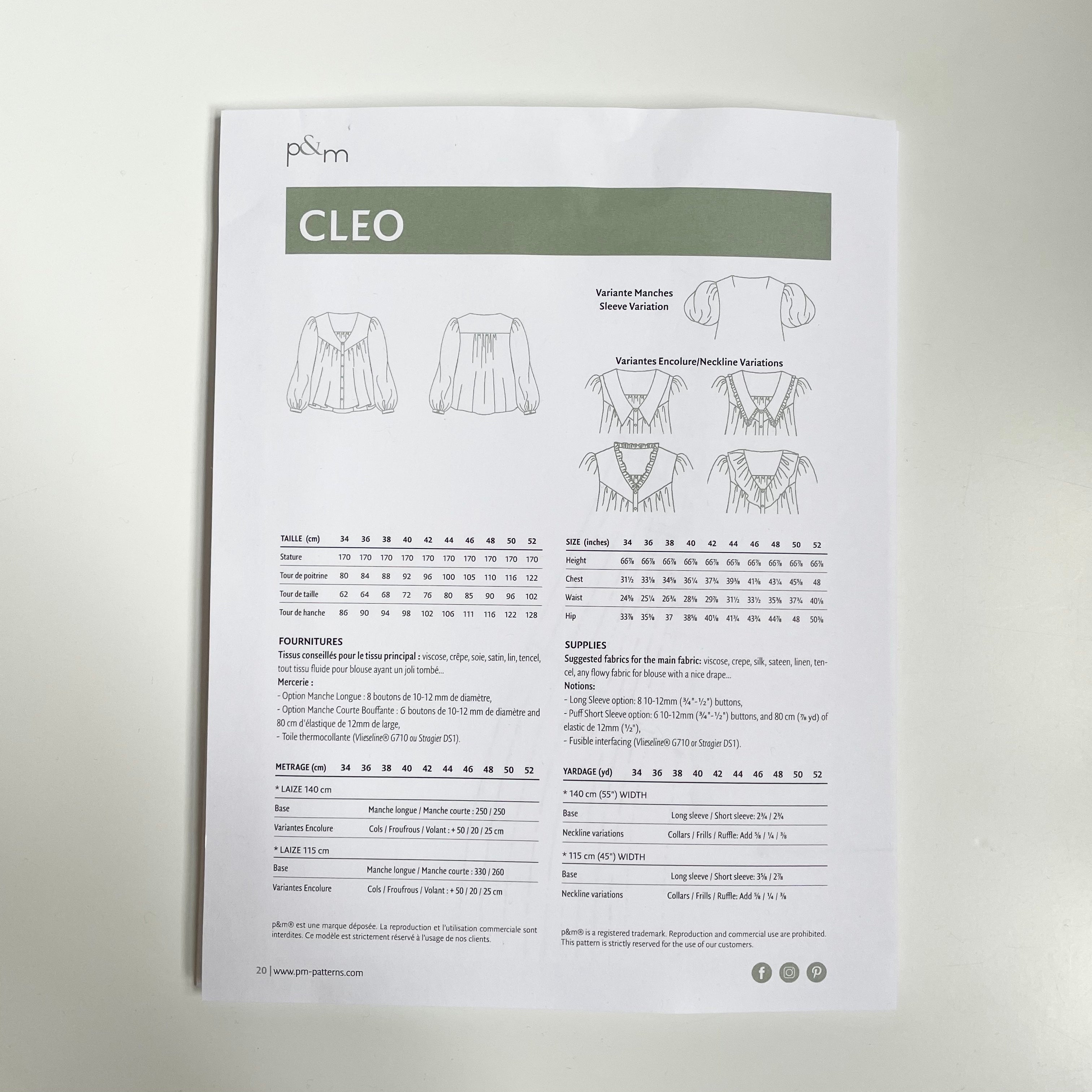 Papillon & Mandarine Patterns : Cleo Blouse