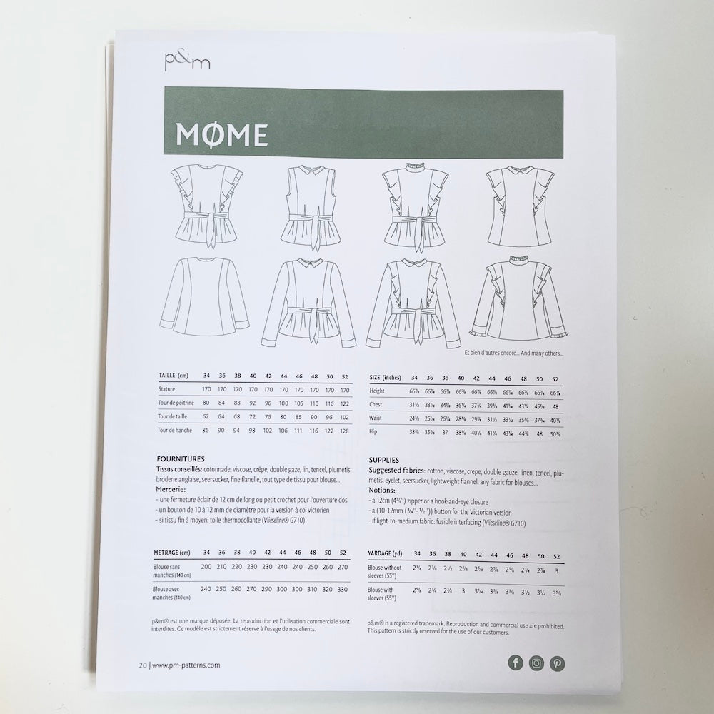 Papillon & Mandarine Patterns : Mome Blouse