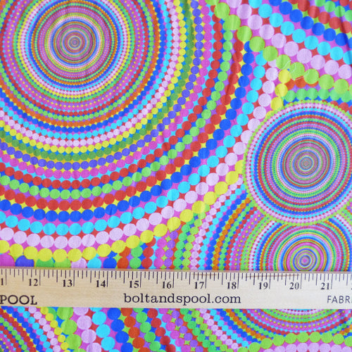polyester crepe multicolor circles