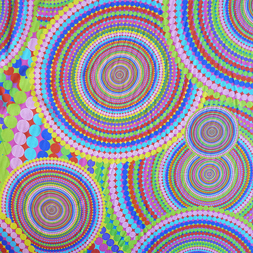 polyester crepe multicolor circles