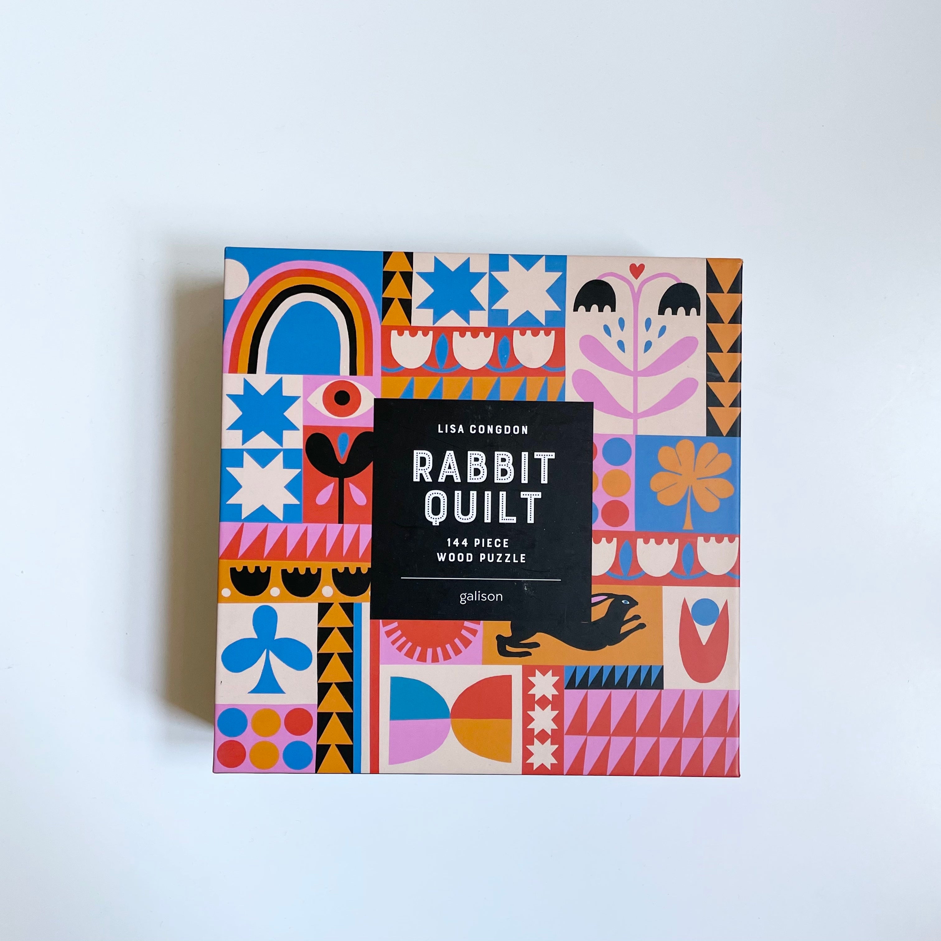 Lisa Congden Rabbit Quilt Wood Puzzle