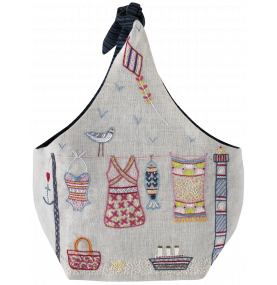 Un Chat Embroidery Kit: Tie Top Bag