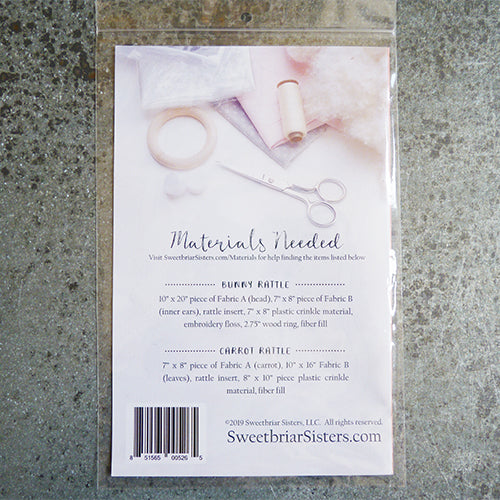 Sweetbriar Sisters : Bunny & Carrot Rattles sewing pattern