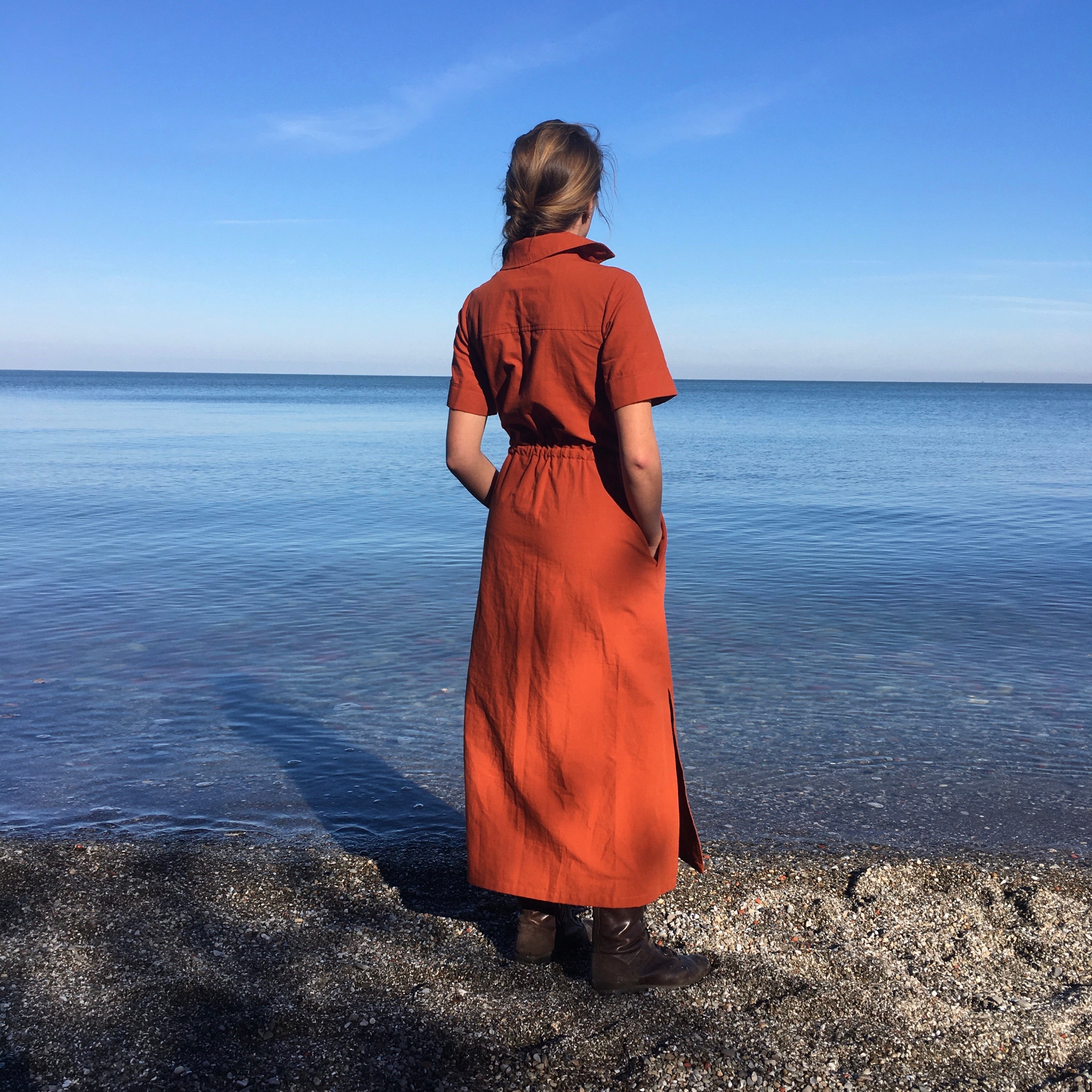Reeta sewing pattern by Named Patterns in Cloud9 organic rayon.