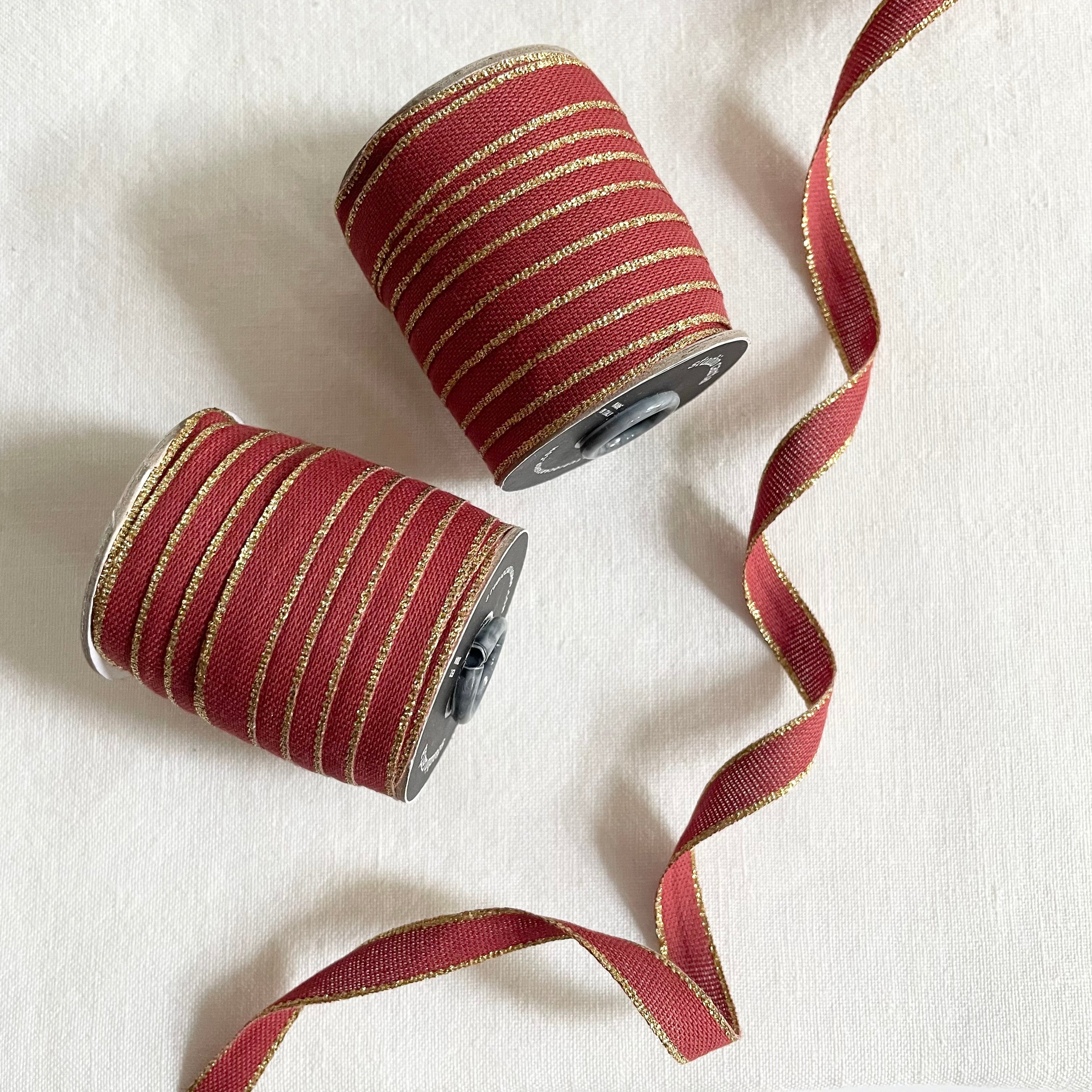 Studio Carta Drittofilo Cotton Ribbon - Brick / Gold