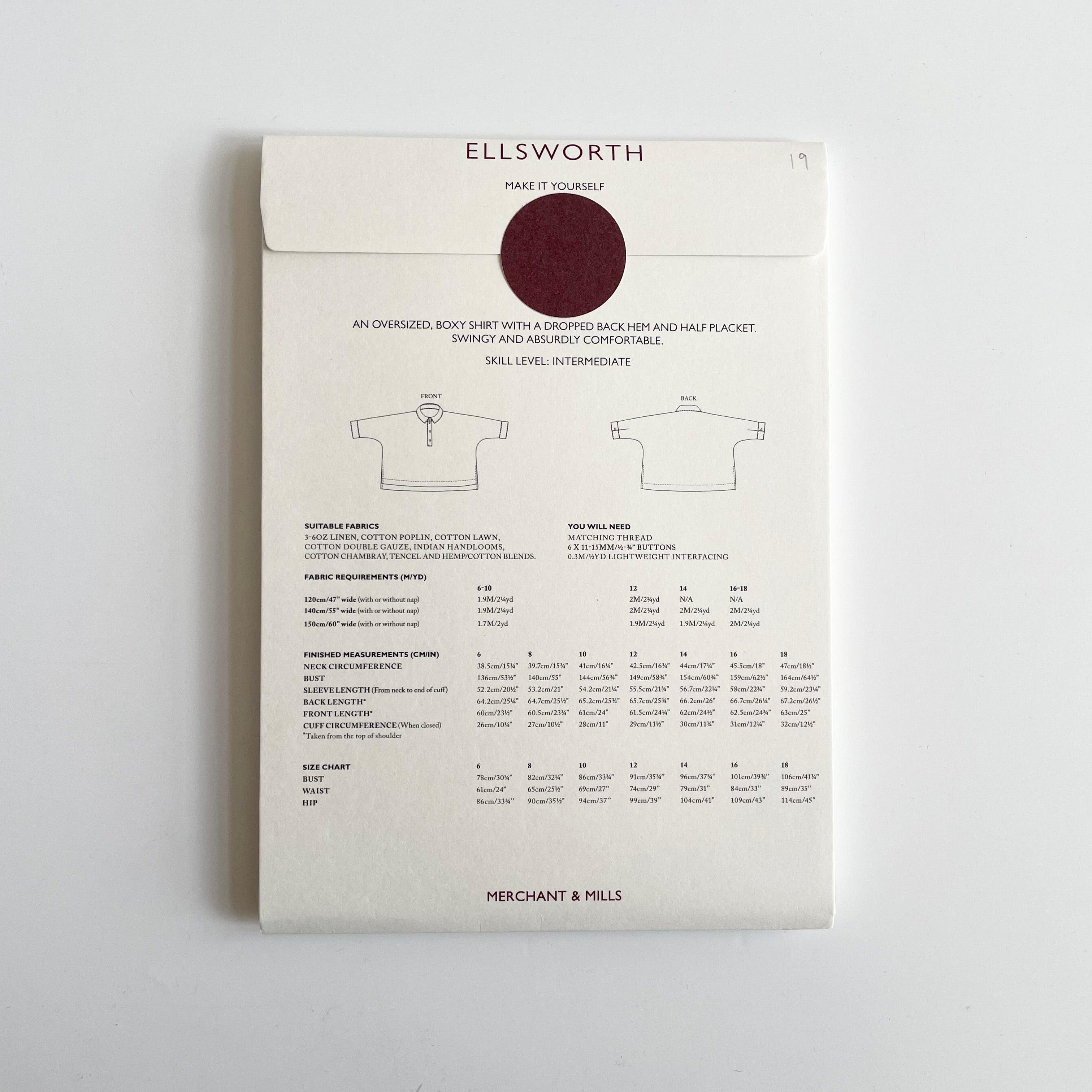 Merchant & Mills Pattern : Ellsworth