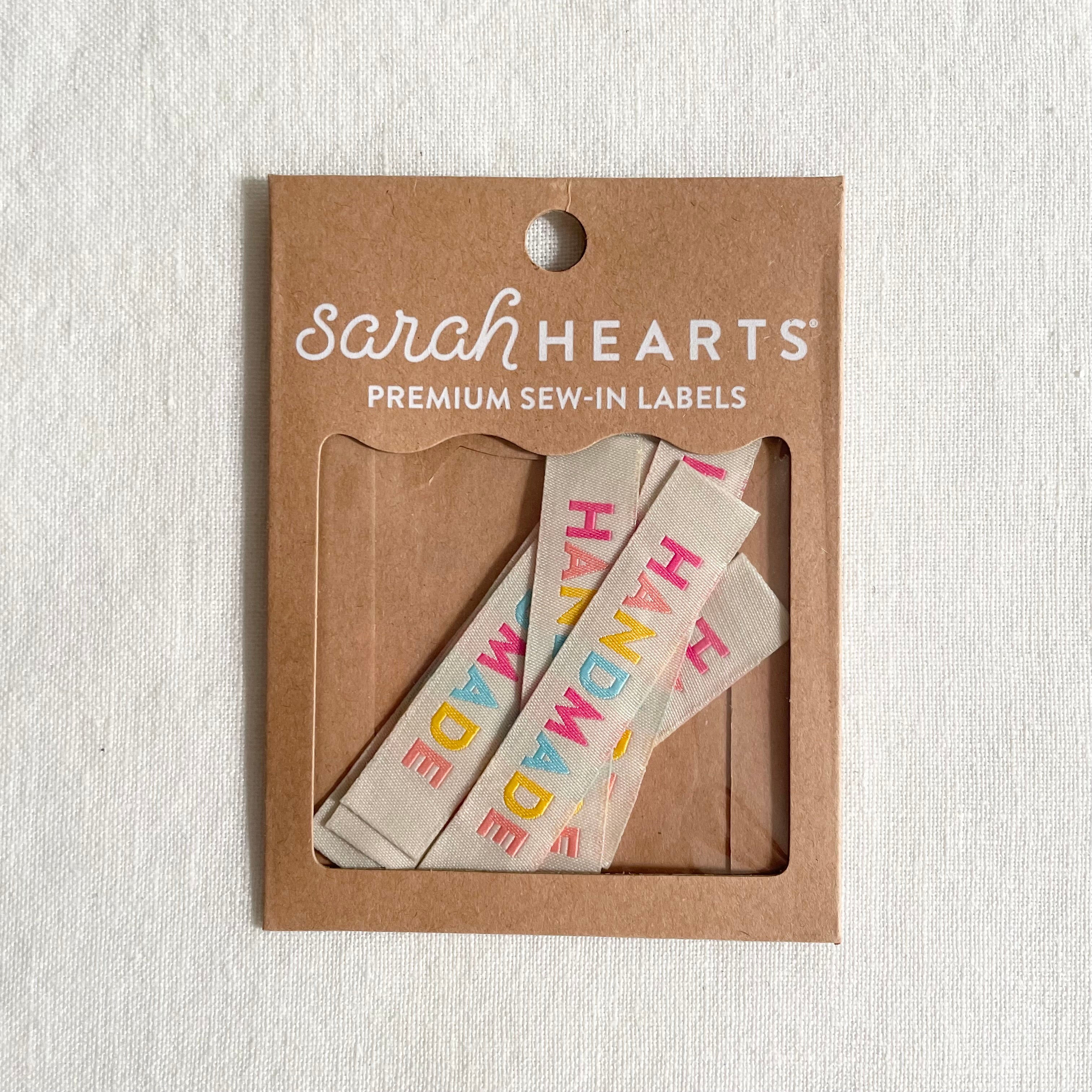 Sarah Hearts Woven Garment Label - Handmade