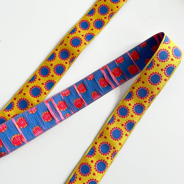 Jane Sassaman Ribbon : Dotty Dots - Yellow / Blue